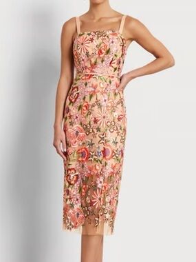 Sam Edelman Midi Embroidered Sheath Dress